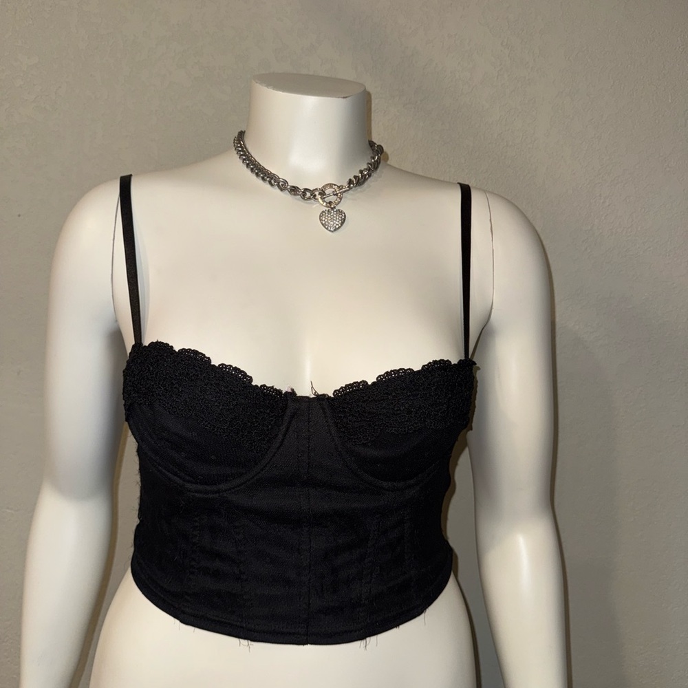 Haute Monde Black Strappy Top